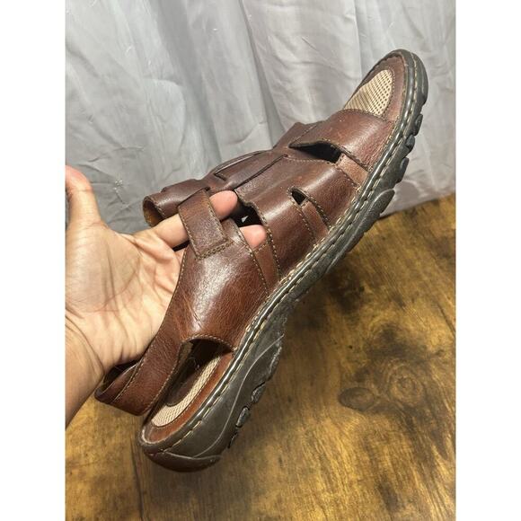 Born Fisherman Sandals Mens 13 Brown Leather Comfort Gorpcore Hiking Minimalist - Picture 10 of 12